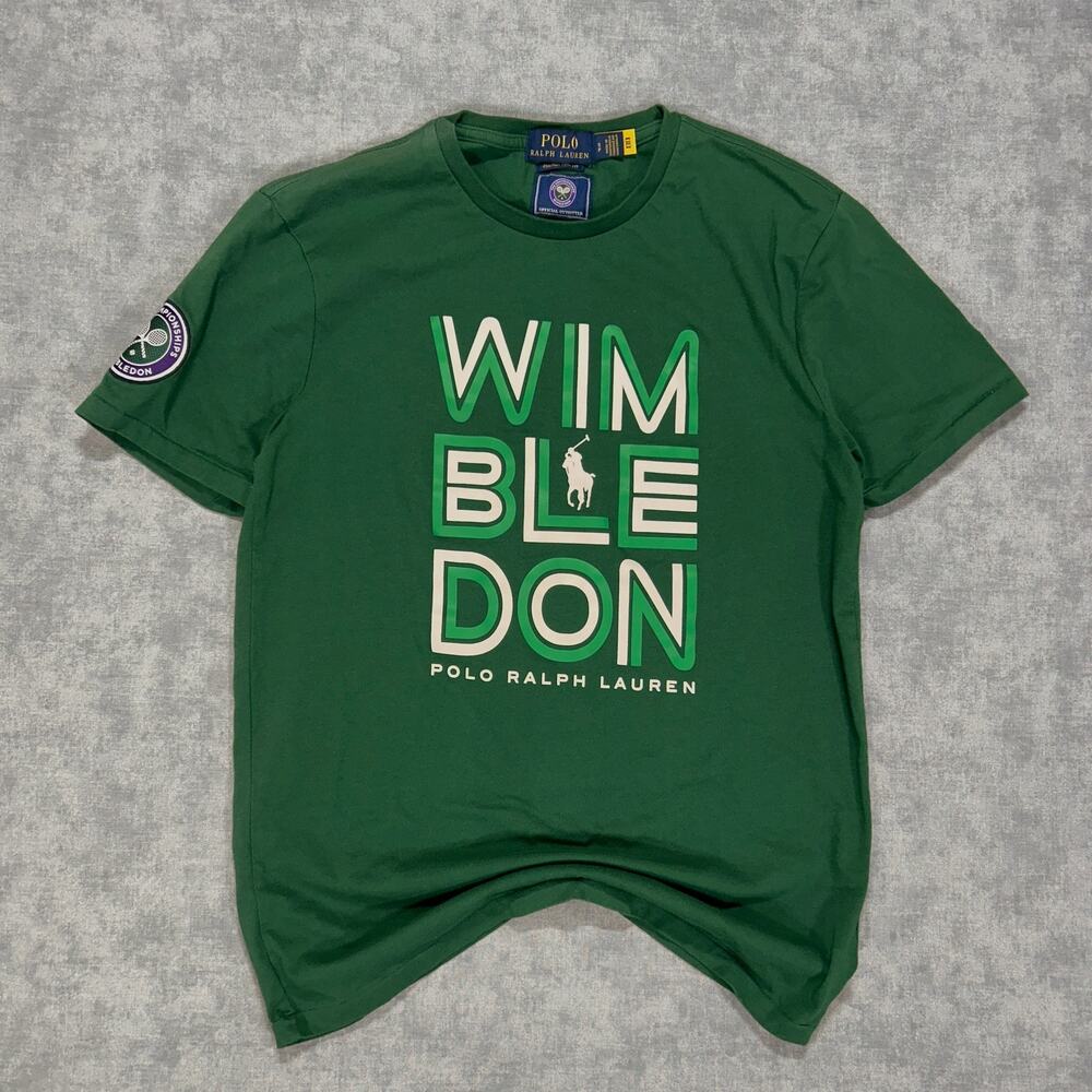 Polo Ralph Lauren Wimbledon Custom Slim Fit Jersey tshirt sportswear mens Small